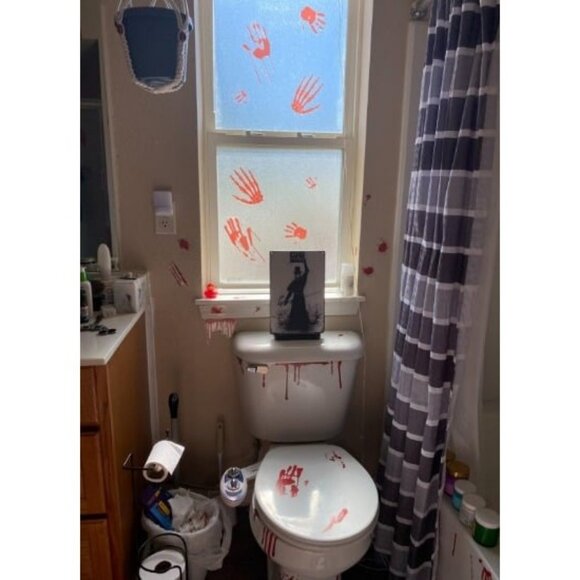 Halloween Bloody Handprint Footprint Window Stickers Wall Stickers for Halloween - Picture 1 of 3